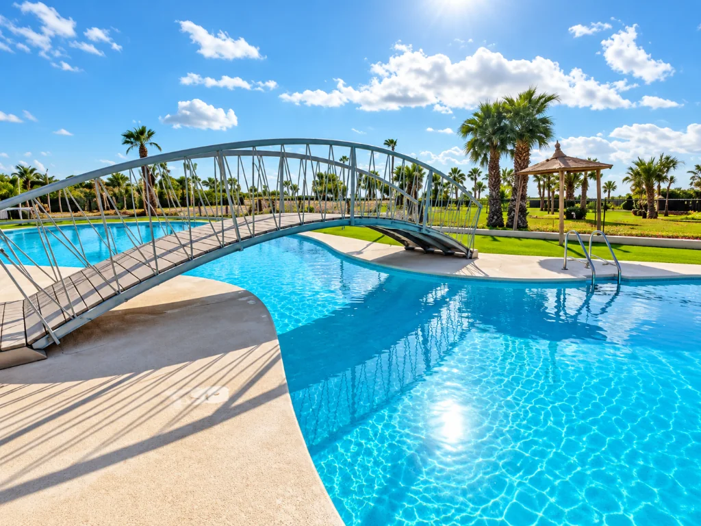 Piscinas y zonas ajardinadas del residencial