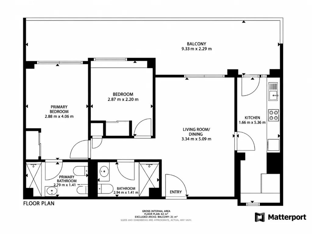 Plano de distribución del apartamento